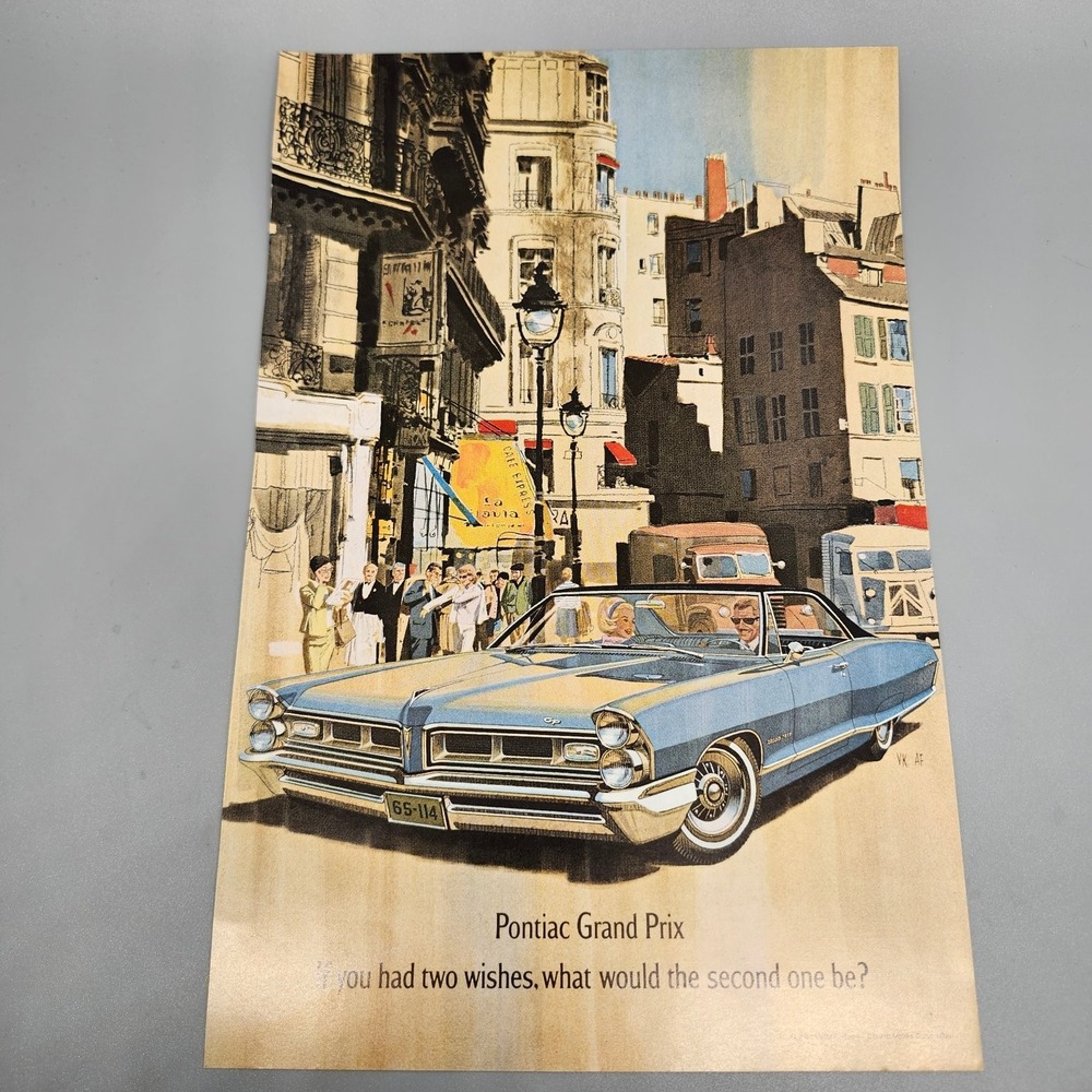 Pontiac Grand Prix Automobile Ad 1965 Mid-Century Art VK AF